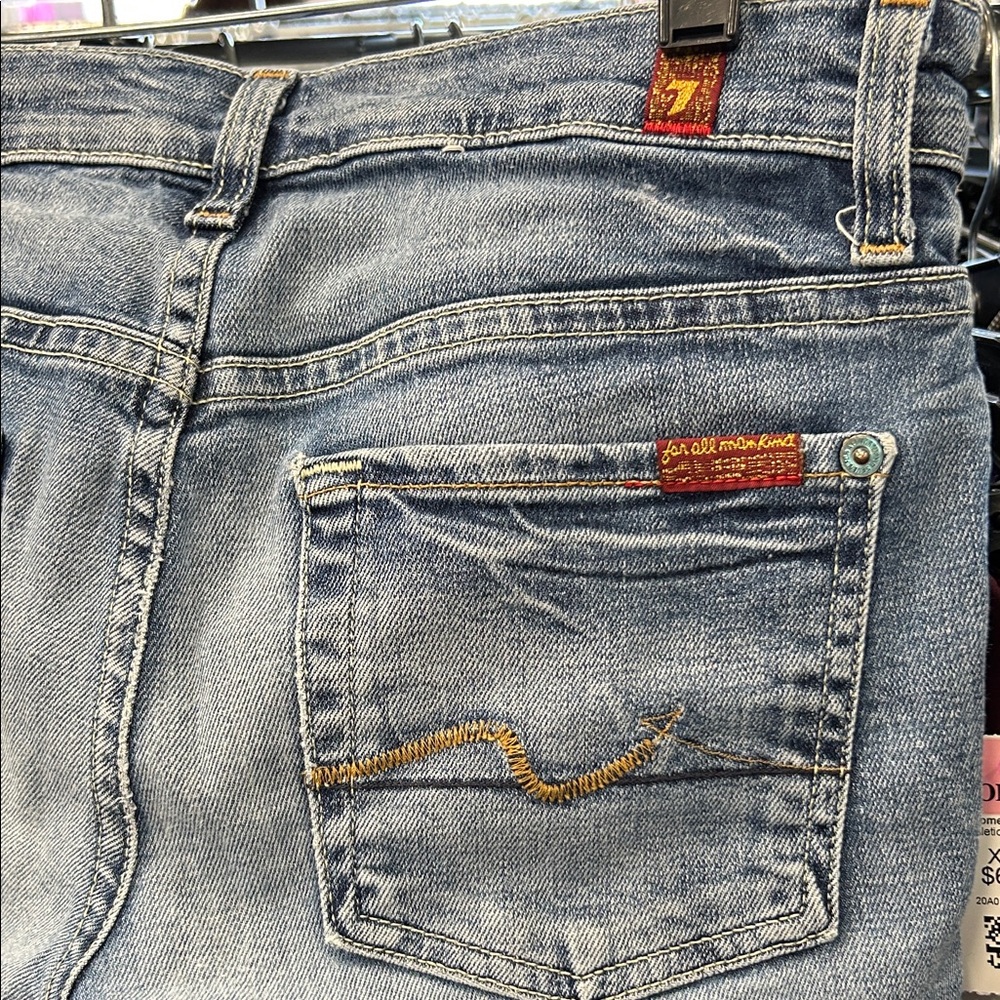 7 For All Mankind Light Blue Denim Jeans/29 inseam as it shows folded cuffs
